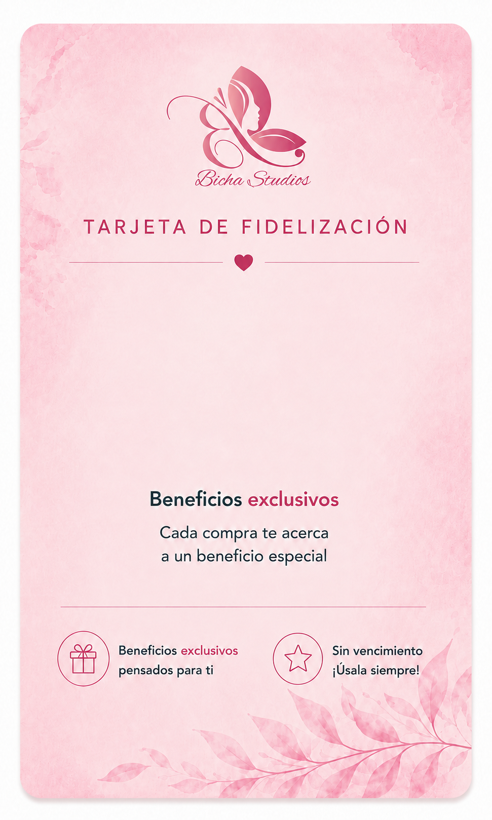 Tarjeta de fidelización de Bicha Studios